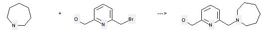 2-Pyridinemethanol, 6-(bromomethyl)- can react with azepane to get N-{[6-(hydroxymethyl)-2-pyridyl]methyl}hexamethylenimine.
